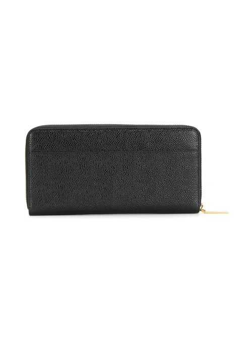 Black leather grosgrain-tab leather continental wallet Thom Browne | FAW012A00198001